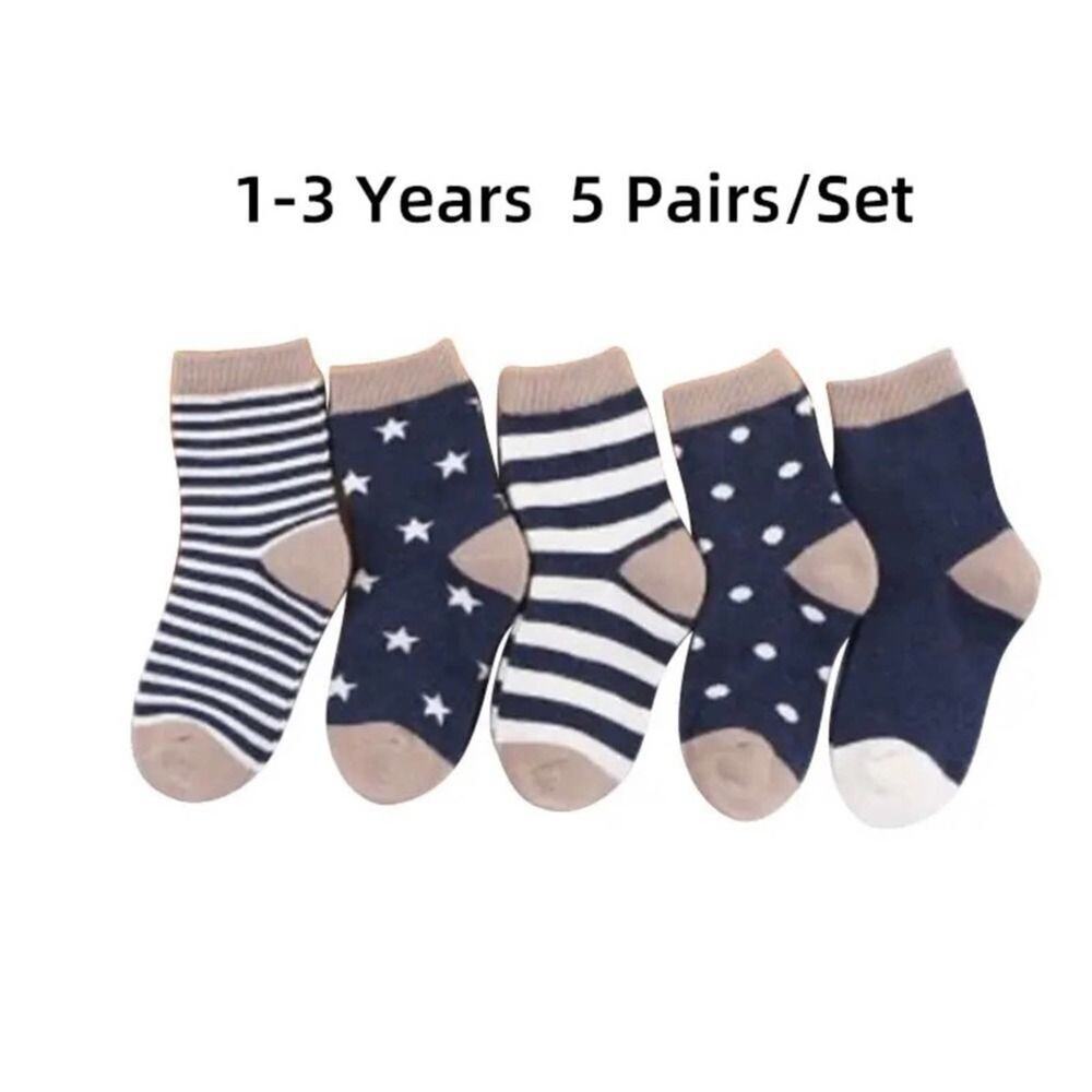 New 5 pair kids toddler socks age 1-3 years